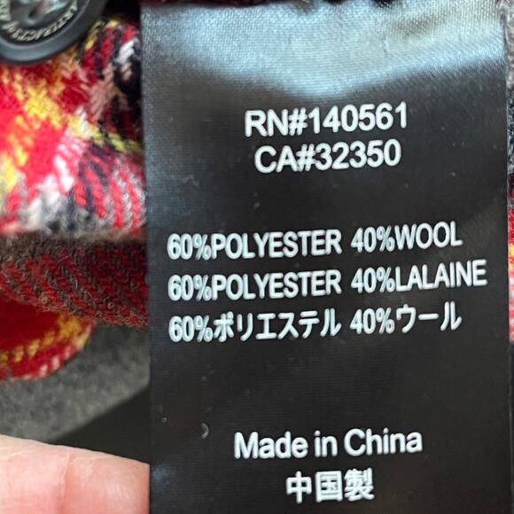 Roark Flannel Shirt Revival Nordsman Men’s Small Red Grey Wool Blend Elbow Patch - Picture 9 of 13